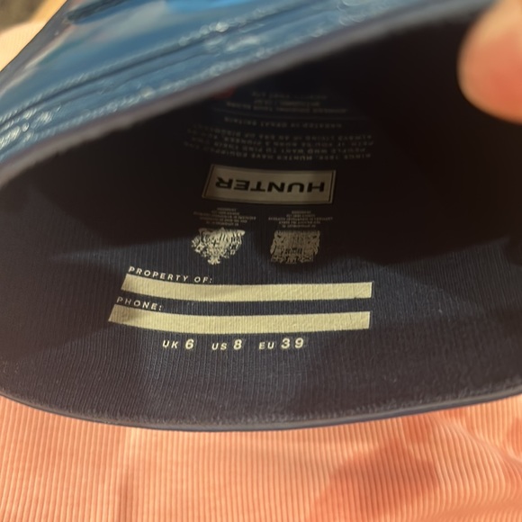 HUNTER Tall Blue High Gloss Rain Boots - Picture 9 of 9